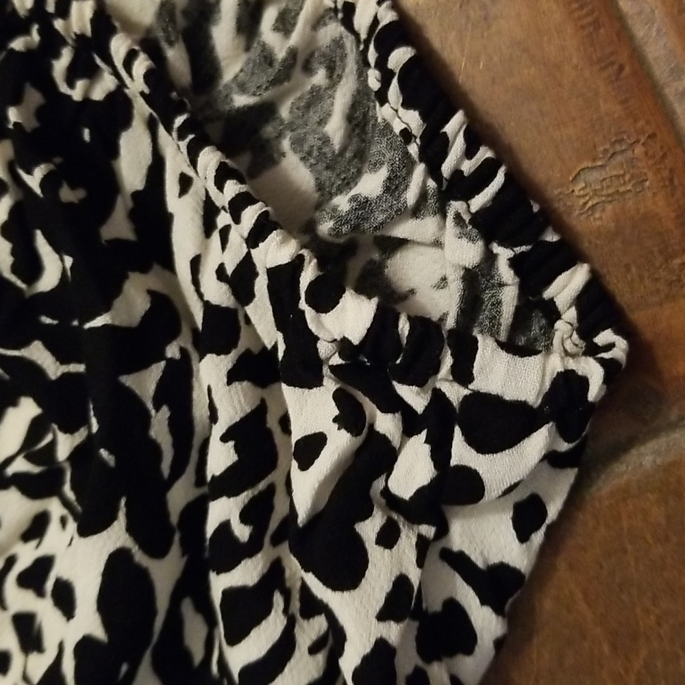 Scoop Womens Black White Zebra Print Longsleeve Shirt - Picture 9 of 10